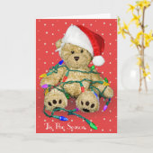 kersttebars in vakantiekaart kaart (Gele Bloem)