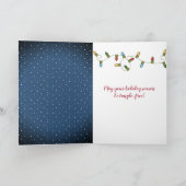 kerstteberen in vakantielampjes kaart (Binnen)