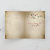 kerstteberen in vakantielampjes kaart (Binnen)