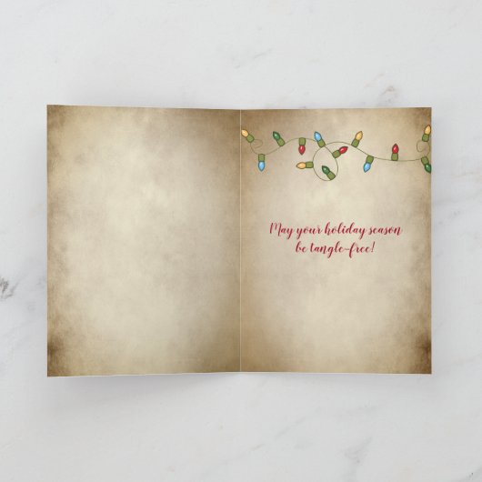 kerstteberen in vakantielampjes kaart (Binnen)