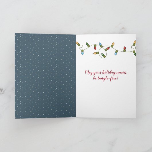 kerstteberen in vakantielampjes kaart (Binnen)