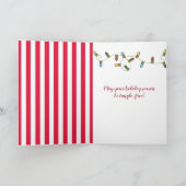 kerstteberen in vakantielampjes kaart (Binnen)