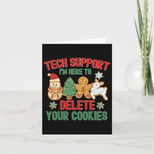 Kersttechnische ondersteuning hier om Xmas-cookies Kaart (Voorkant)