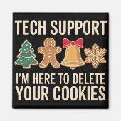 Kersttechnische ondersteuning hier om Xmas-cookies Magneet (Voorkant)