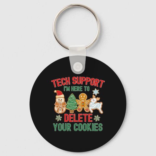 Kersttechnische ondersteuning hier om Xmas-cookies Sleutelhanger (Voorkant)