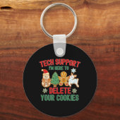Kersttechnische ondersteuning hier om Xmas-cookies Sleutelhanger (Voorkant)
