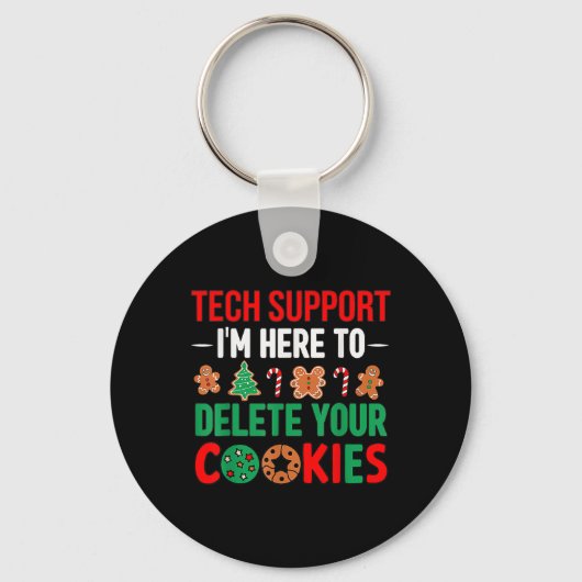 Kersttechnologie ondersteuning cookies vrouwen man sleutelhanger (Voorkant)