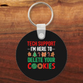 Kersttechnologie ondersteuning cookies vrouwen man sleutelhanger (Voorkant)