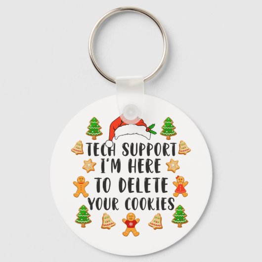 Kersttechondersteuning hier om cookies kerstmis te sleutelhanger (Voorkant)