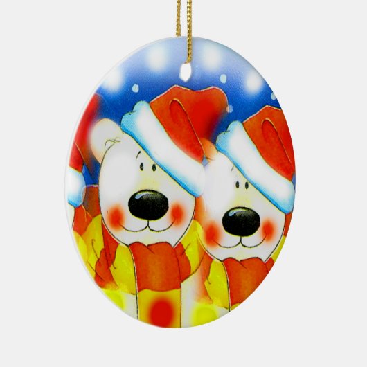 kersttedberen keramisch ornament (Rechts)