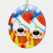 kersttedberen keramisch ornament (Links)