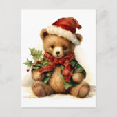 KerstTeddy Bear Briefkaart (Voorkant)