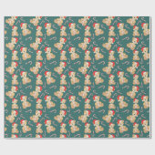 KerstTeddy Bear Cadeaupapier (Vlak)