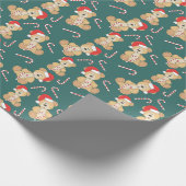 KerstTeddy Bear Cadeaupapier (Hoek)