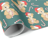 KerstTeddy Bear Cadeaupapier (Rol Hoek)