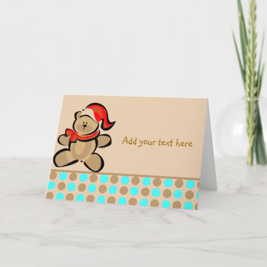 KerstTeddy Bear Feestdagen Kaart (Voorkant)