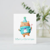 KerstTeddy Bear Feestdagenkaart (Staand voorkant)