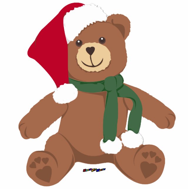 KerstTeddy Bear Fotobeeldje Ornament (Voorkant)