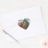 KerstTeddy Bear Hart Sticker (Envelop)
