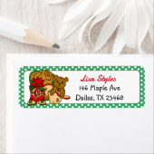 Kerstteddy Bear in Cowboy Pet Etiket (Insitu)