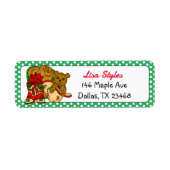 Kerstteddy Bear in Cowboy Pet Etiket (Voorkant)