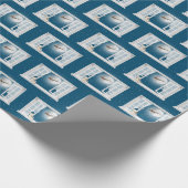 KerstTeddy Bear in Window Cadeaupapier (Hoek)