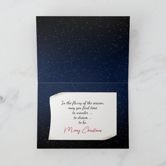 KerstTeddy Bear in Window Feestdagen Kaart (Binnen)