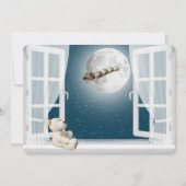 KerstTeddy Bear in Window Feestdagenkaart (Voorkant)