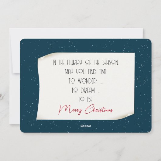 KerstTeddy Bear in Window Feestdagenkaart (Achterkant)