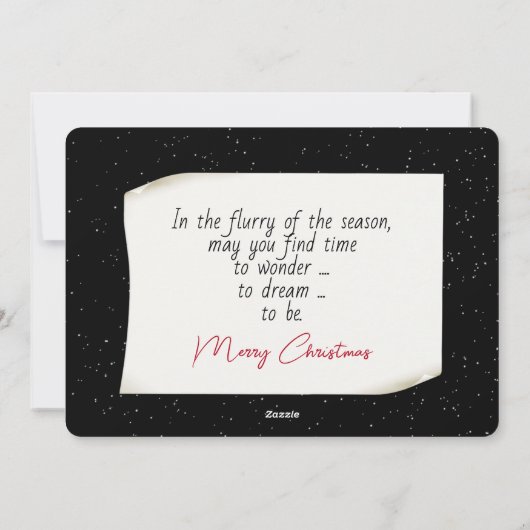 KerstTeddy Bear in Window Feestdagenkaart (Achterkant)