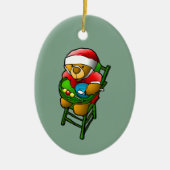 KerstTeddy Bear Keramisch Ornament (Voorkant)