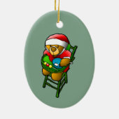 KerstTeddy Bear Keramisch Ornament (Achterkant)