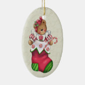 KerstTeddy Bear Keramisch Ornament (Rechts)