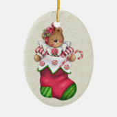 KerstTeddy Bear Keramisch Ornament (Voorkant)
