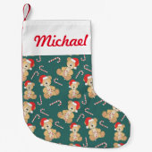 KerstTeddy Bear Kleine Kerstsok (Voorkant)