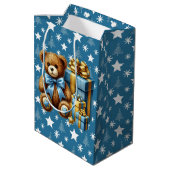 KerstTeddy Bear Medium Cadeauzakje (Achterkant Gekanteld)