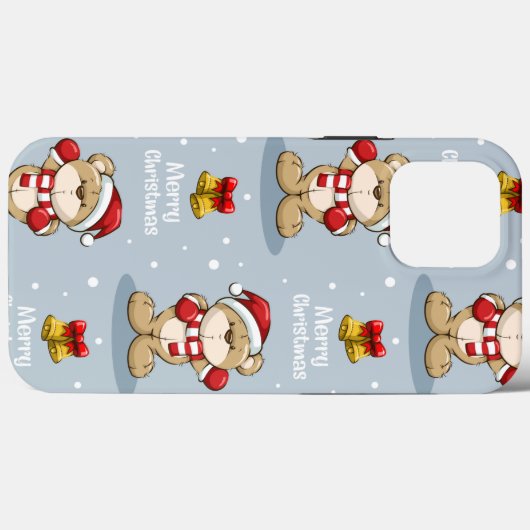 kerstteddy Bear Merry iPhone Case Mate (Achterkant (horizontaal))