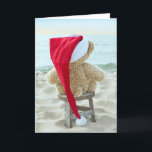 kerstteddy Bear Miss You Holiday Card Feestdagen Kaart<br><div class="desc">Een teddybeer met rood pet voor vermist je bij Christmastime.</div>