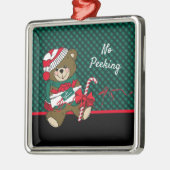 kerstteddy Bear Pset persoonlijk Metalen Ornament (Links)