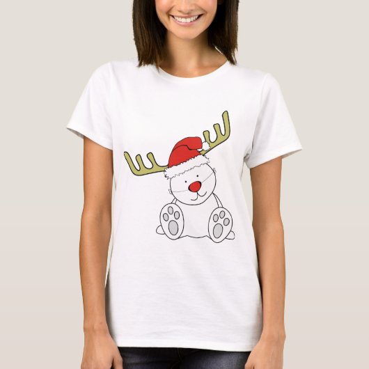 Kerstteddy Bear Reindeer T-shirt (Voorkant)