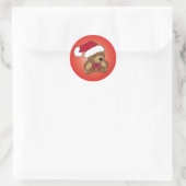 KerstTeddy Bear Ronde Sticker (Tas)