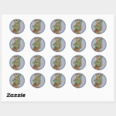 KerstTeddy Bear Ronde Sticker (Vel)