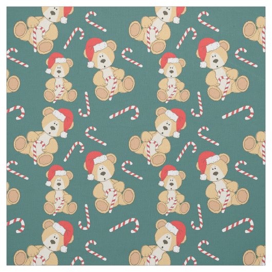 KerstTeddy Bear Stof (Swatch)