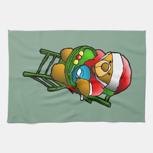 KerstTeddy Bear Theedoek (Horizontaal)