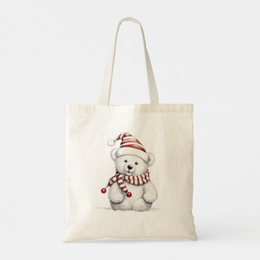 KerstTeddy Bear Tote Bag (Achterkant)