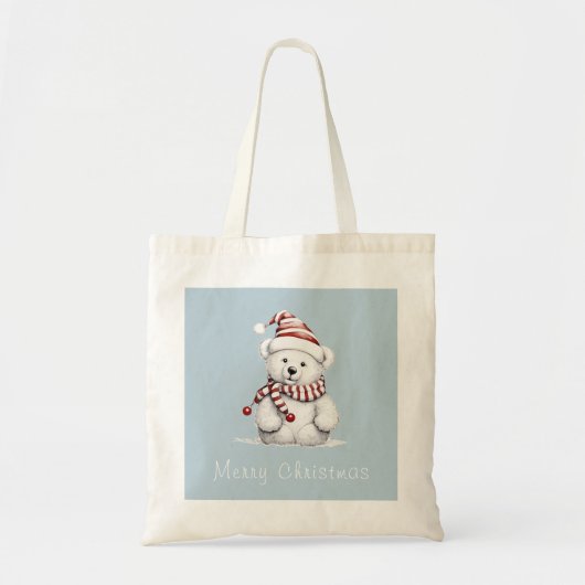 KerstTeddy Bear Tote Bag (Voorkant)