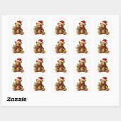 KerstTeddy Bear Vierkante Sticker (Vel)