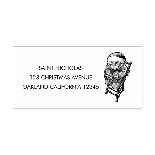KerstTeddy Bear Zelfinktende Stempel (Design)