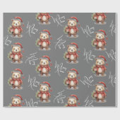 Kerstteddy Cadeaupapier (Vlak)