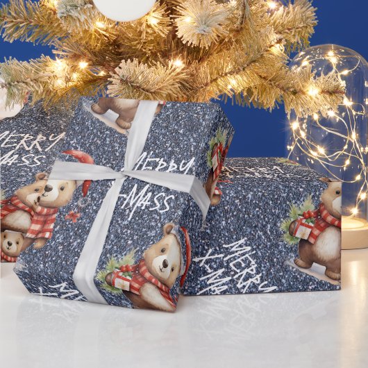 Kerstteddy Cadeaupapier (Feestdagen)